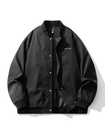 Geacă de bărbați în stil stradal, guler înalt, croială lejeră, poliester.