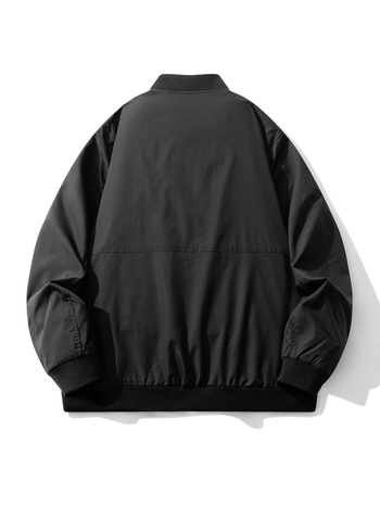 Geacă de bărbați în stil stradal, guler înalt, croială lejeră, poliester.