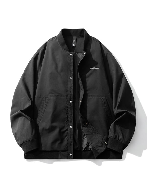 Geacă de bărbați în stil stradal, guler înalt, croială lejeră, poliester.