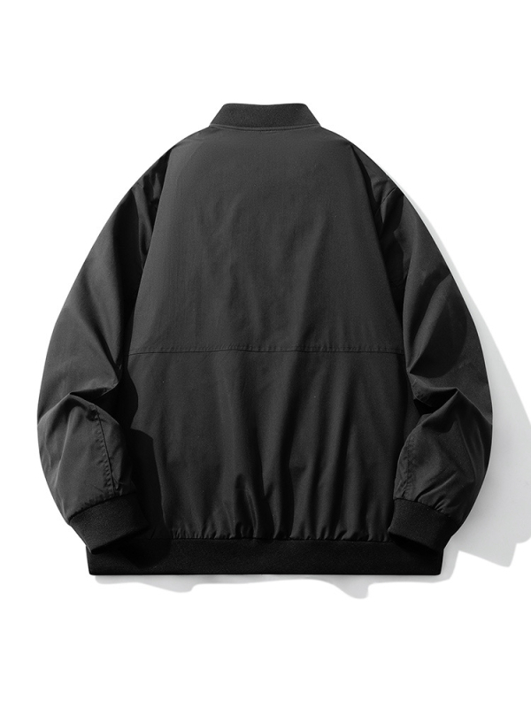 Geacă de bărbați în stil stradal, guler înalt, croială lejeră, poliester.