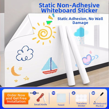 Dviejų pusių baltos lentos lipdukas ant sienos su nuimama elektrostatine prisirišimo, rėmas PP, skydelis PP (Specifikacijos: 1)