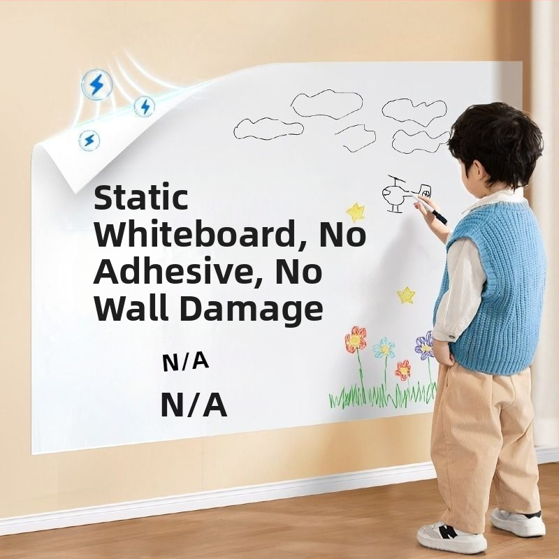 Двустранна бяла дъска за стена с премахващо електростатично залепване, PP рамка, PP панел (Спецификация: 1)