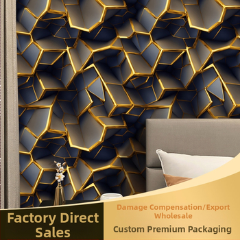 3D geometriniai klijuojami PVC tapetai moderniai minimalistinei miegamajai, abstraktus dizainas.