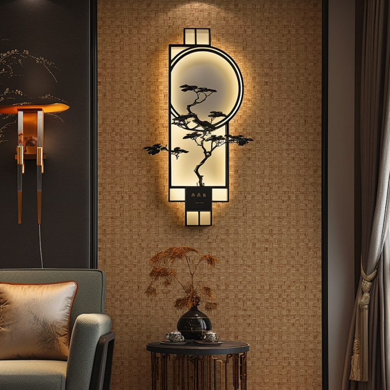 Самозалепващи PVC тапети с модел бамбук-мат, стил Нова китайска стенна облицовка