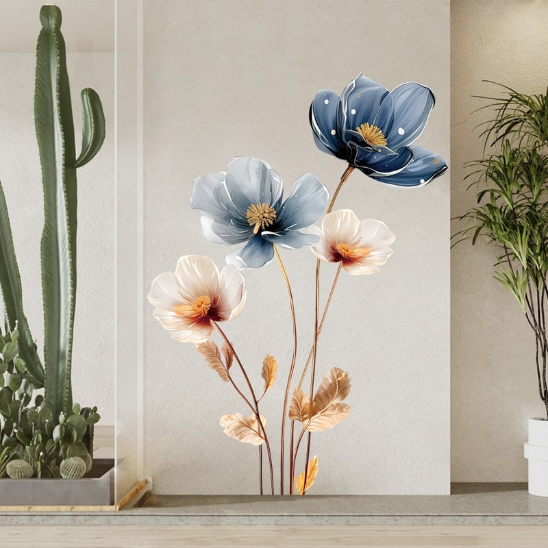 Autocolant de perete cu model floral (PVC; mai mult de 5 piese; impermeabil; sufragerie)