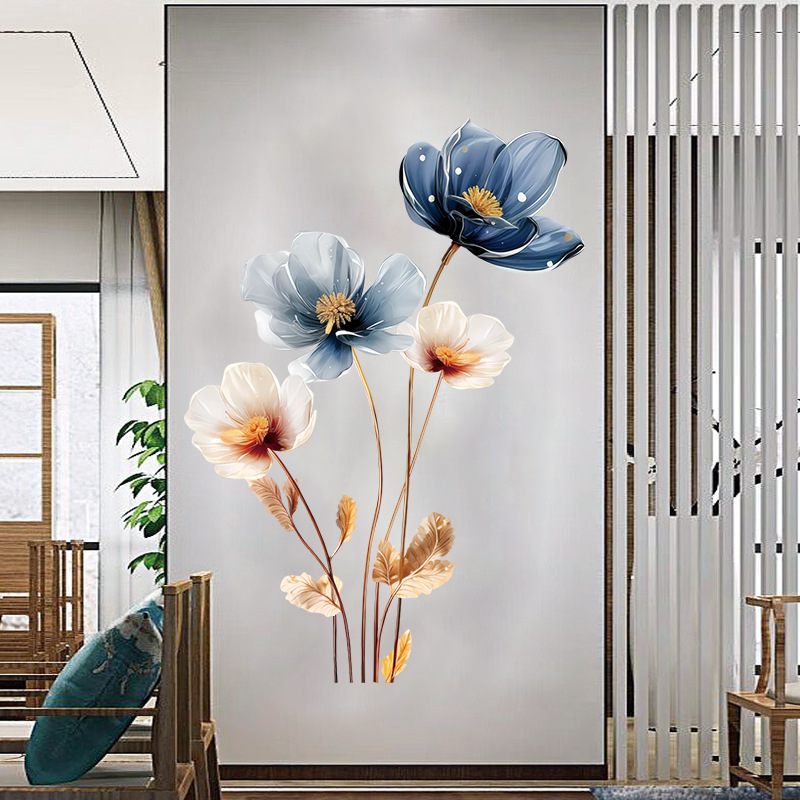 Autocolant de perete cu model floral (PVC; mai mult de 5 piese; impermeabil; sufragerie)