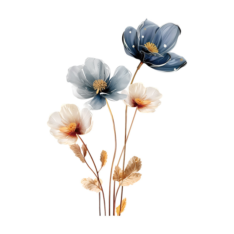 Autocolant de perete cu model floral (PVC; mai mult de 5 piese; impermeabil; sufragerie)