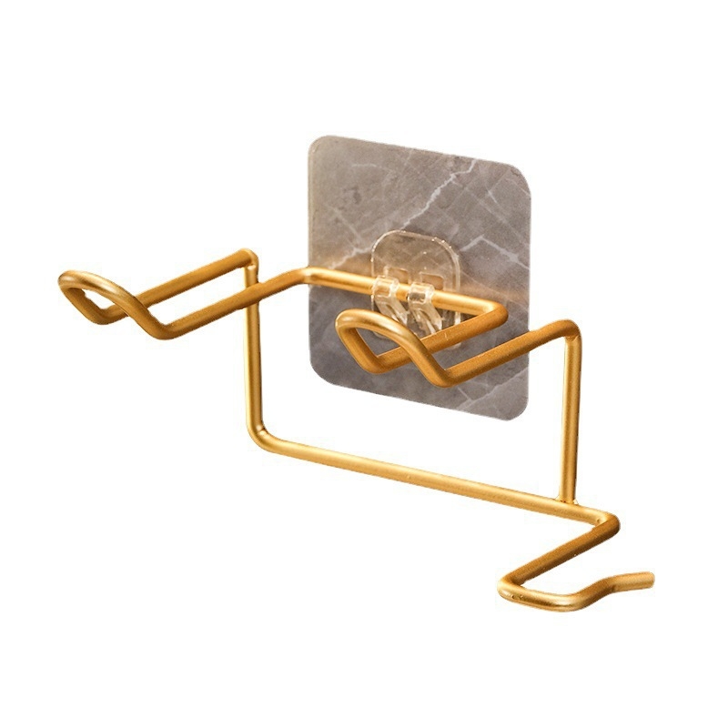 Vonios kambario plaukų džiovintuvo laikiklis – sieninis be gręžimo montavimas, 10 kg apkrova, purškimo dažų danga, modelis Blowing Rack