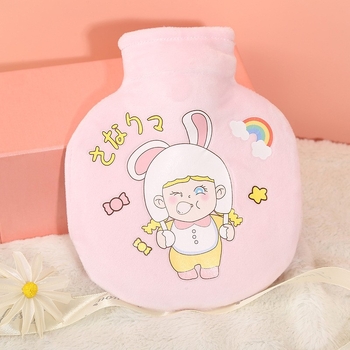 Ηλεκτρική γούνινη θερμαντική σακούλα με καρτούν εκτύπωση και λογότυπο με καυτό τύπωμα; εκτύπωση καυτής σχεδίασης; κατάλληλη για ρούχα.