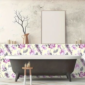 PVC αδιάβροχο αυτοκόλλητο τοίχου, αυτοκόλλητο για σαλόνι, μοτίβο φυτών και λουλουδιών, αφαιρούμενο, μοντέρνο επίπεδο σχέδιο