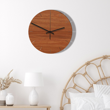 Ρολόι τοίχου με σχήμα κύκλου-τετραγώνου, ξύλινο καντράν, λειτουργεί με μπαταρία, αθόρυβη κίνηση