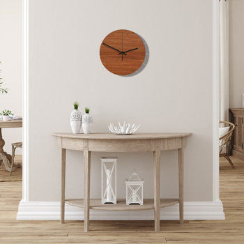 Ρολόι τοίχου με σχήμα κύκλου-τετραγώνου, ξύλινο καντράν, λειτουργεί με μπαταρία, αθόρυβη κίνηση