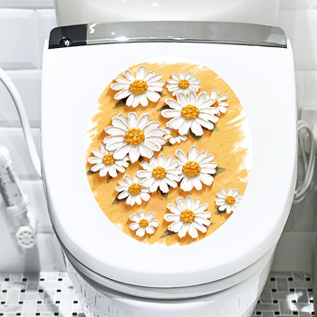 Διακοσμητικά αυτοκόλλητα καπακιού τουαλέτας για μπάνιο - PVC, μοτίβο φύλλα, μοντέρνο στυλ απλότητας