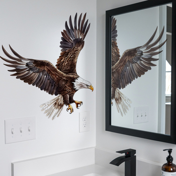 Autocolant de perete 3D cu vultur - PVC demontabil, stil graffiti, decor living și dormitor, model 120083, 1 bucată