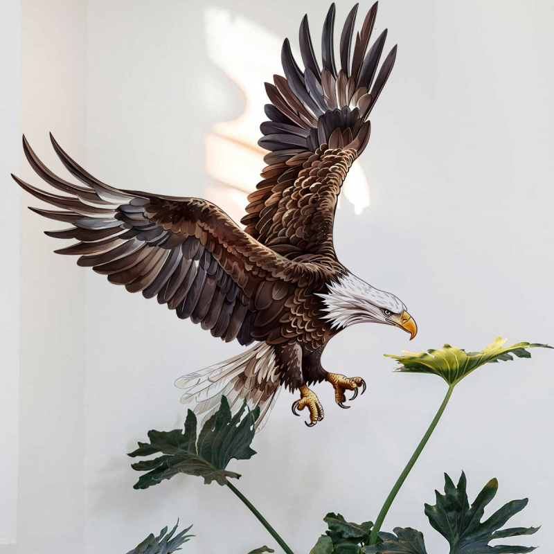 Autocolant de perete 3D cu vultur - PVC demontabil, stil graffiti, decor living și dormitor, model 120083, 1 bucată