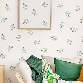 Διακοσμητικό αυτοκόλλητο τοίχου με μοτίβο φυτών, υλικό PVC, 1 τεμάχιο, κατάλληλο για σαλόνι και υπνοδωμάτιο.