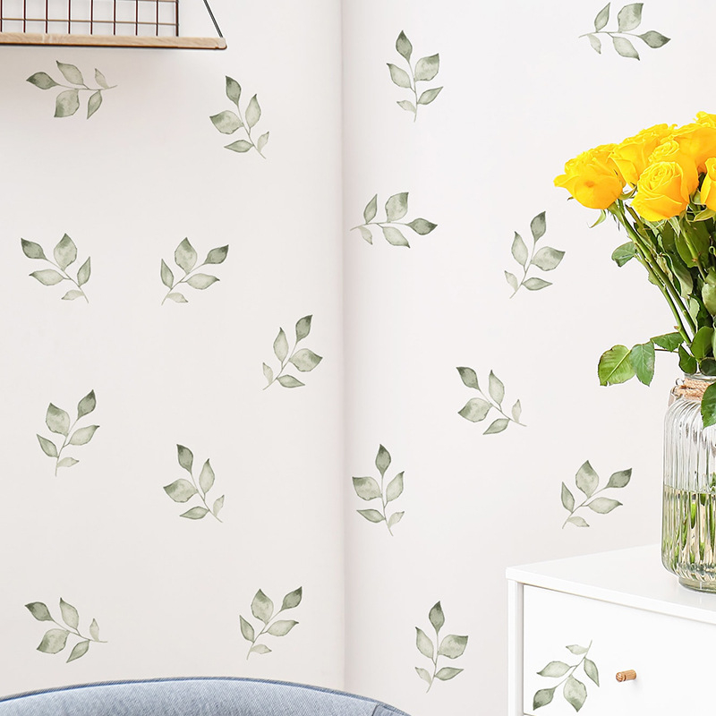 Autocolant decorativ pentru perete cu model de plante, PVC, 1 piesă, potrivit pentru living și dormitor.