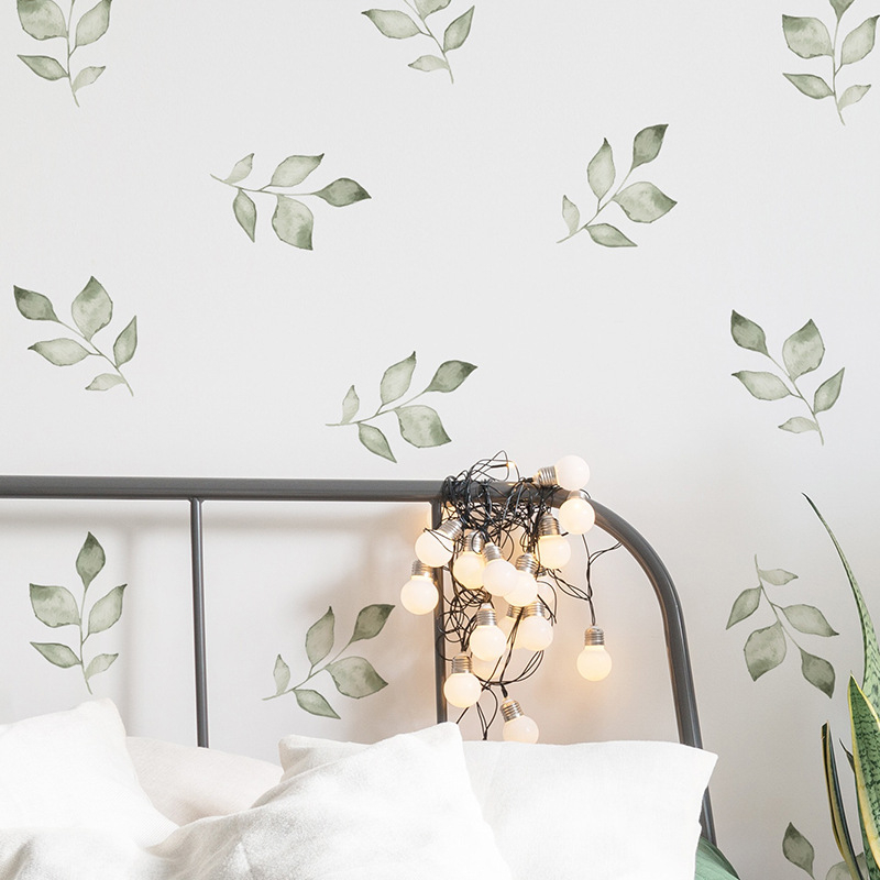 Autocolant decorativ pentru perete cu model de plante, PVC, 1 piesă, potrivit pentru living și dormitor.