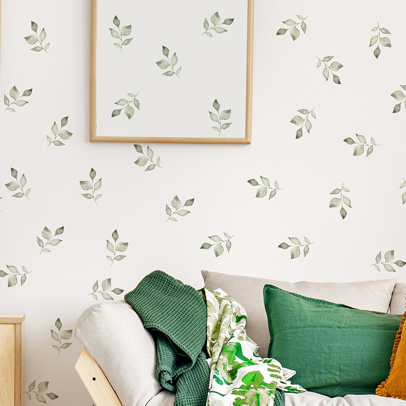 Autocolant decorativ pentru perete cu model de plante, PVC, 1 piesă, potrivit pentru living și dormitor.