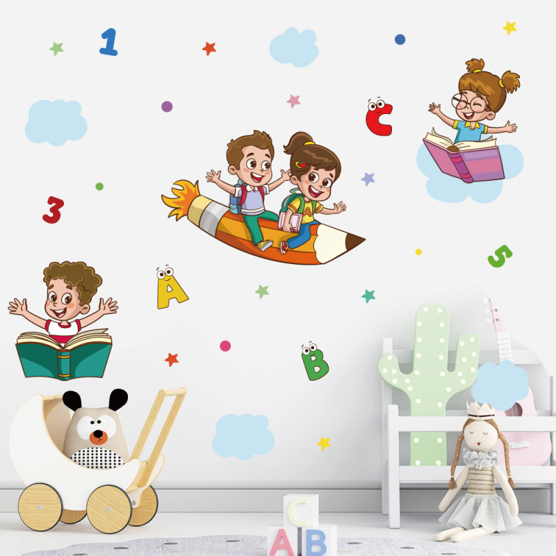 Sticker de perete cu creion pentru copii – Autocolant decorativ PVC, stil modern minimalist, 1 bucată, personalizabil