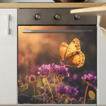 Αφίσα τοίχου με πεταλούδα και λουλούδια – PVC, αυτοκόλλητη, μοντέρνος μινιμαλιστικός σχεδιασμός, 1 τεμάχιο, διακοσμητικό αυτοκόλλητο τοίχου για υπνοδωμάτιο και καθιστικό