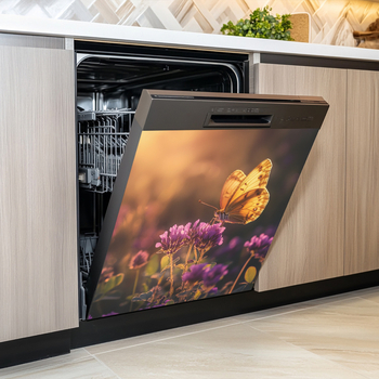 Αφίσα τοίχου με πεταλούδα και λουλούδια – PVC, αυτοκόλλητη, μοντέρνος μινιμαλιστικός σχεδιασμός, 1 τεμάχιο, διακοσμητικό αυτοκόλλητο τοίχου για υπνοδωμάτιο και καθιστικό