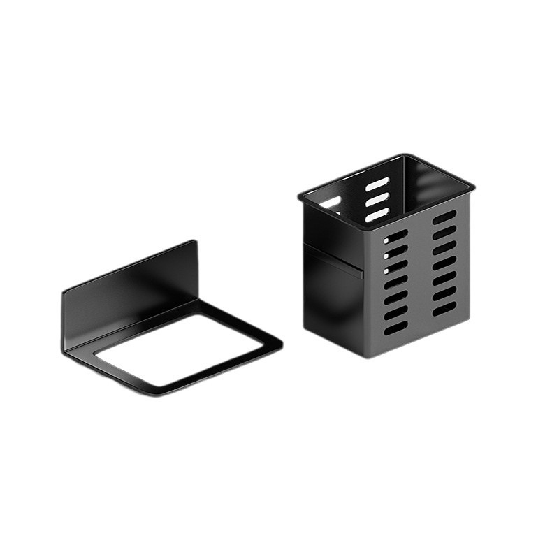 Suport plastic pentru perete pentru peri de dinți și organizare cosmetică, cu drenaj, multipurpose, fără montaj, fără găurire