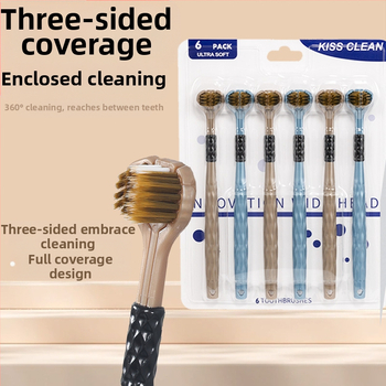 Love Teeth за възрастни — 3D четка за зъби с три страни и меки влакна, ръчна