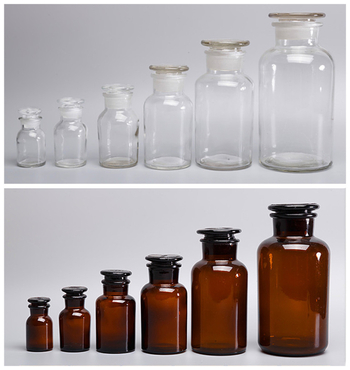 Stiklinė reagentų buteliukas su plačiu kaklu (Modelis: Reagent bottle; Medžiaga: Other; Leistina klaida: 0; Prekės ženklas: Kangzhida)