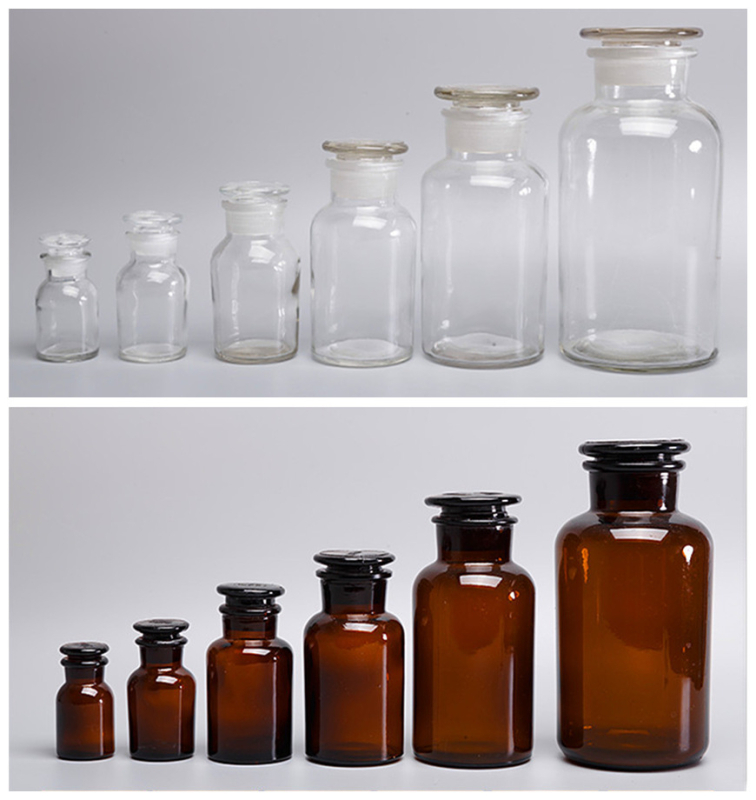 Stikla reagentu pudelīte ar plašu atvērumu (Modelis: Reagent bottle; Materiāls: Other; Atļautā kļūda: 0; Zīmols: Kangzhida)