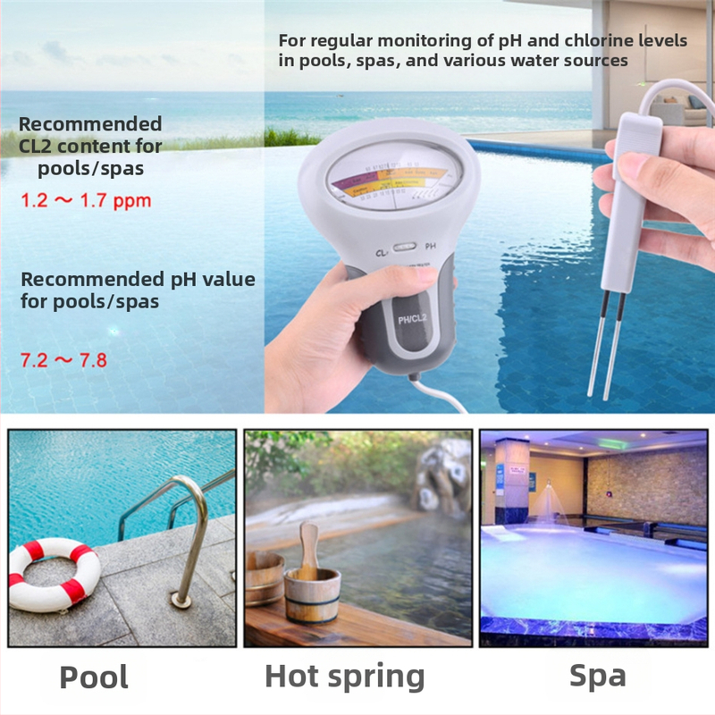 PC-102 Онлайн анализатор за водното качество за басейни - pH измерване 5.5–9.0, тест: pH, захранване: AA 1.5V