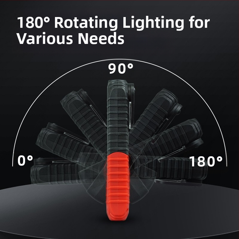 Презареждаща COB работна лампа с 360° магнитна основа и кука за окачване за ремонт на автомобили — 10W, 3.7V, 400 lm, 6500K, модел S680-Z-R