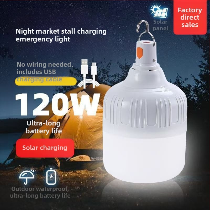 Įkraunamas LED žibintas lauko naudojimui – IP55, 20W, 6V, 6–12 val. apšvietimas