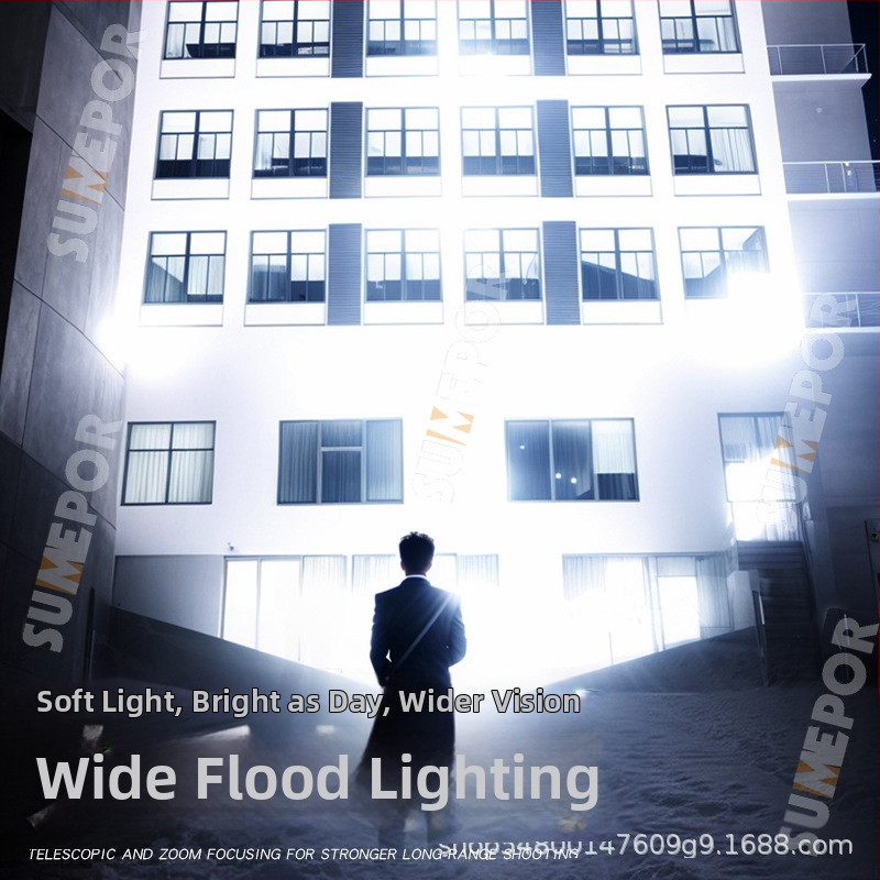 Sumeipu P900 LED ръчно фенерче със зум за дълъг обхват, презареждаема 18650 батерия, IPX4