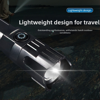 Rankinis prožektorius su teleskopiniu priartinimu, 100 lm, diapazonas iki 100 m, įkraunamas, 18650 akumuliatorius, modelis JY-81020, tinkamas stovyklavimui ir žygiams