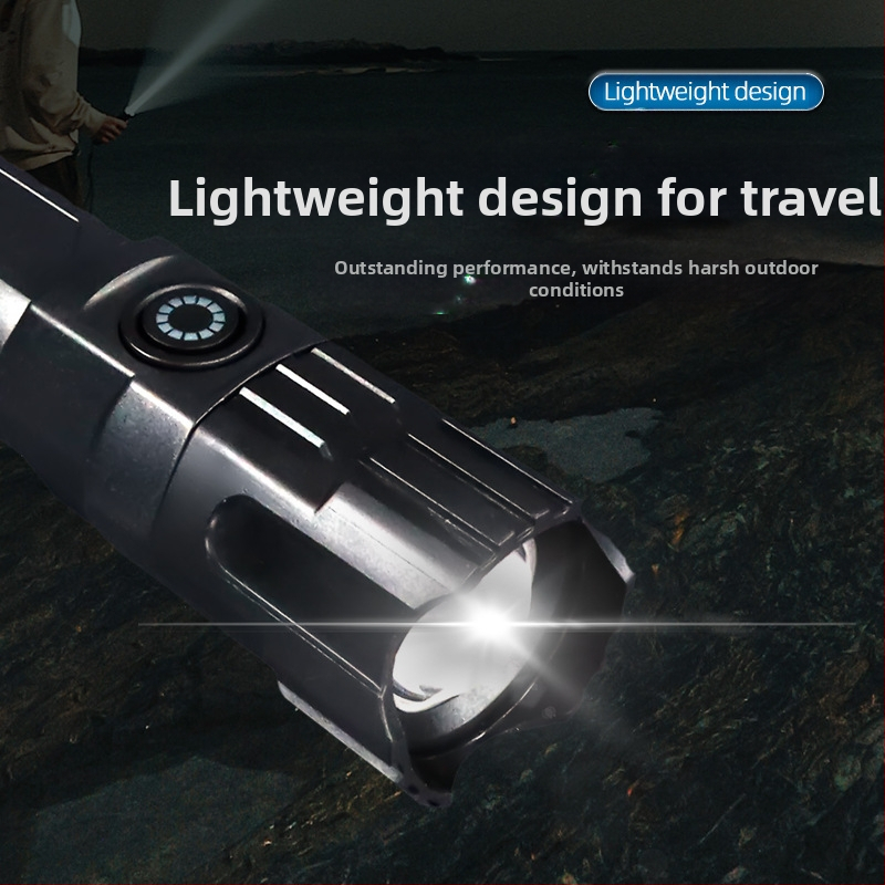 Ръчно фенерче с телескопично увеличение, 100 лм, обхват до 100 м, презареждаем, батерия 18650, модел JY-81020, за къмпинг и туризъм