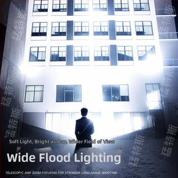 Nešiojamas LED žibintas įkraunamas — išskirtinis lauko naudojimui, 18650 akumuliatorius, 35W galia, optinis priartinimas, didžiausias nuotolis 100-200 m, 360° pasukimas