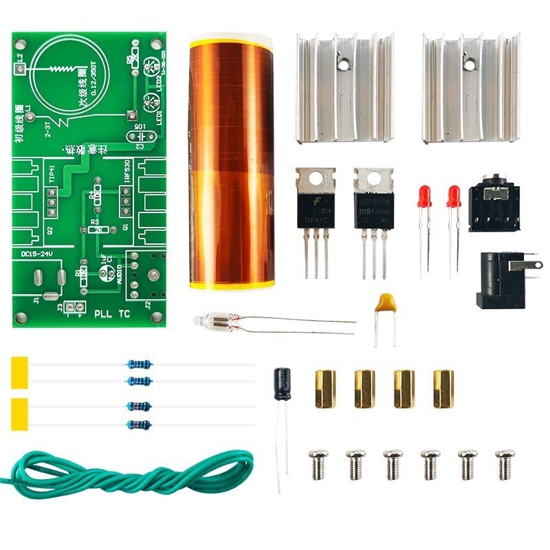 Set Tesline zavojnice s pločicom kruga za plazmodni zvučnik TJ-56-222 tvrtke Wulu Electronics za znanstvene eksperimente i montažu