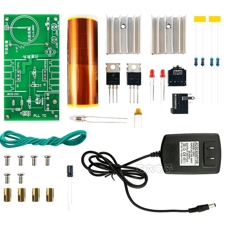 Set Tesline zavojnice s pločicom kruga za plazmodni zvučnik TJ-56-222 tvrtke Wulu Electronics za znanstvene eksperimente i montažu