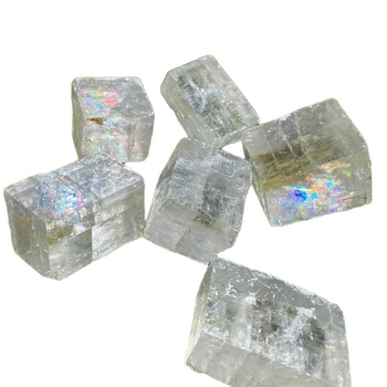 Rainbova kalcīta kristāla bloks – geometrija akmens dekors, polijēts, mūsdienīgs minimālisma stils, dāvana kāzām un dzimšanas dienām