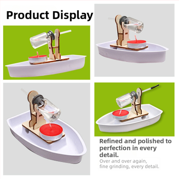 Μοντέλο ατμοκίνητου πλοίου DIY – Πλαστικό εκπαιδευτικό παιχνίδι Φυσικής STEM, πρακτική εκπαίδευση για παιδιά 7–14 ετών