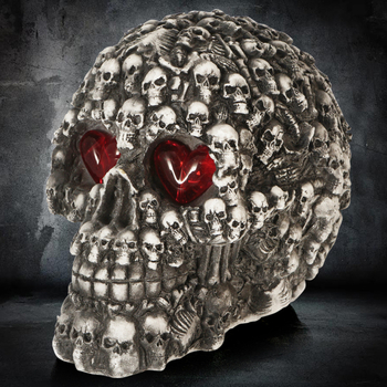 Rankų darbo Helovyno kaukolė iš dervos – vidaus dekoracijai, barams ir vakarėliams rekvizitas