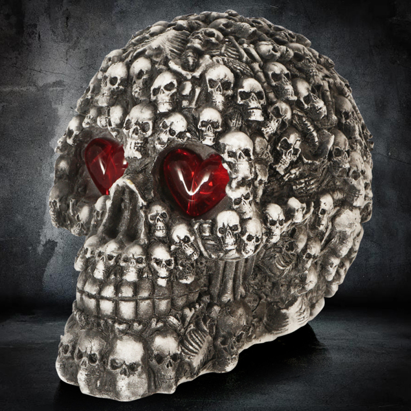 Rankų darbo Helovyno kaukolė iš dervos – vidaus dekoracijai, barams ir vakarėliams rekvizitas