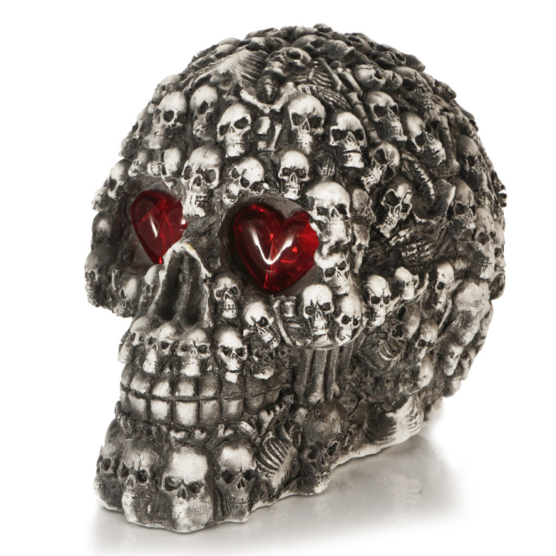 Rankų darbo Helovyno kaukolė iš dervos – vidaus dekoracijai, barams ir vakarėliams rekvizitas