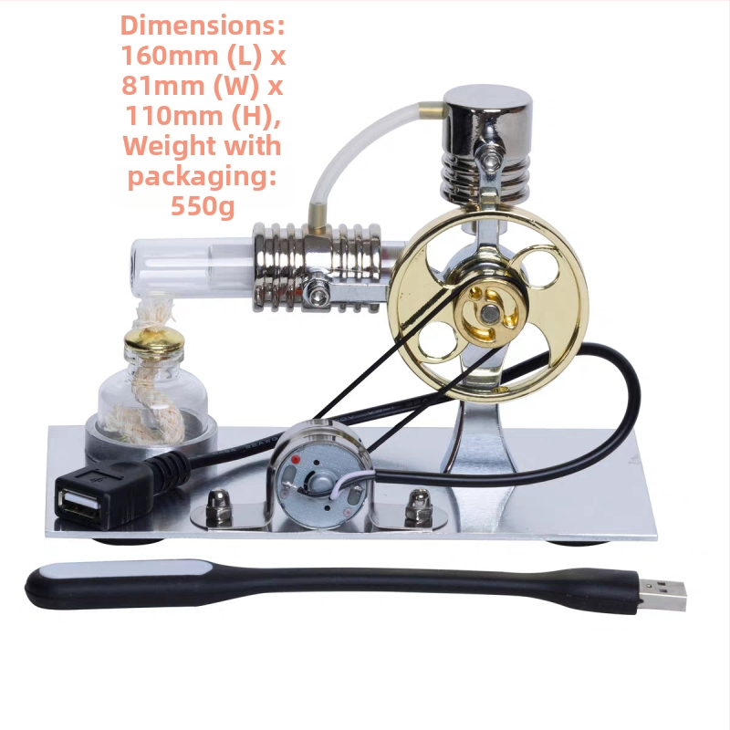 Model Stirling engine – jucărie educativă științifică, din aliaj, pentru copii 7–14 ani