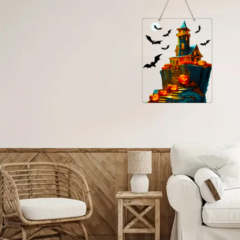 Ακρυλικό καρτούν κρεμαστό διακοσμητικό για παράθυρο και πόρτα – UV εκτύπωση, χριστουγεννιάτικη διακόσμηση