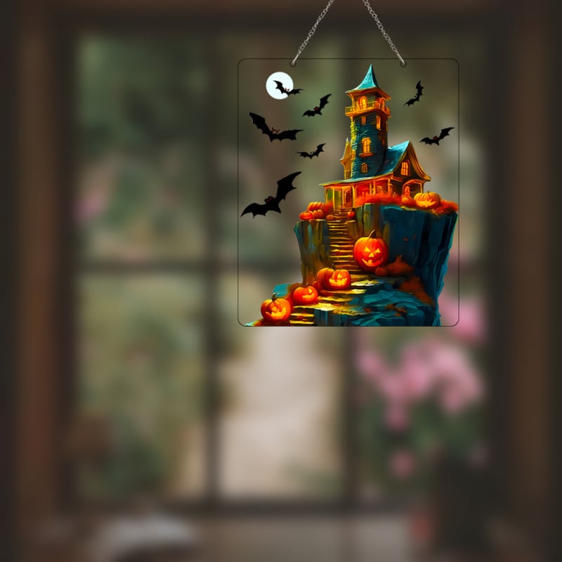 Акрилна карикатурна висяща украса за прозорци и врати – UV печат, коледна декорация