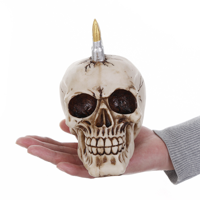 Figura od smole – lubanja, Halloween dekor, stil modernog umjetničkog, marka Rushen, materijali: sintetička smola i plast