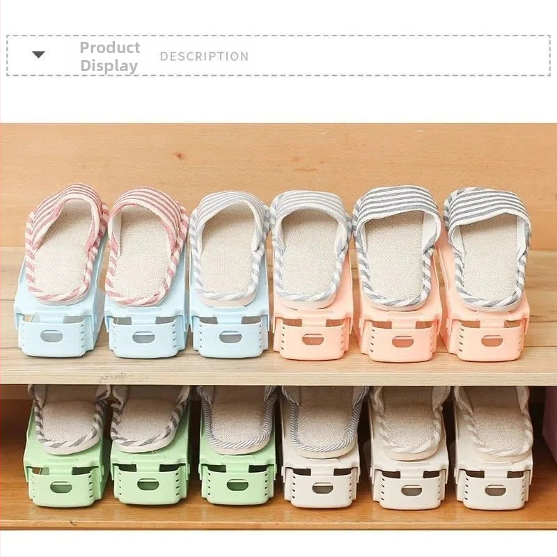 Компактен шкаф за обувки със слоеви прегради и сгъваема двойна рафтова система (Материал: пластмаса; Стил: модерен и минималистичен; Функция: съхранение; Дизайн, спестяващ пространство)