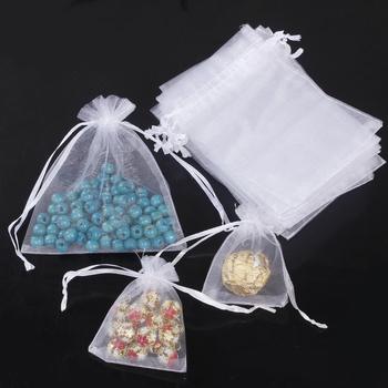 Bamida organza juvelyrinių dirbinių pakuotė su raišteliu, 100 vnt pakuotėje